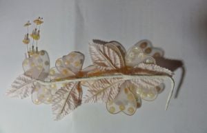 Vintage 1980s Off White Beaded Flower Trim with Sequins For Hat Making Millinery Bridal Prom Sewing - Fashionconstellate.com