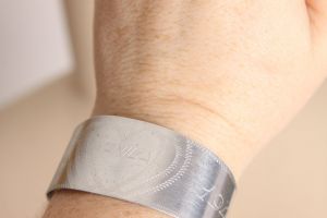 1940s WWII Navy USN Aluminum Etched Lovers Cuff Bracelet - Fashionconstellate.com