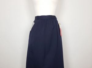 80s New Deadstock Midi Skirt Black Wool Lined Pockets A-Line by Easy Pieces | Vintage Juniors 7  - Fashionconstellate.com