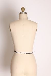 1960s Black and White Spotted Fabric Belt - Fashionconstellate.com