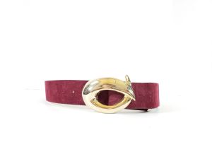 80s Belt Burgundy Stamped Pigskin Wide Leather by Better Belts |Women's L Vintage