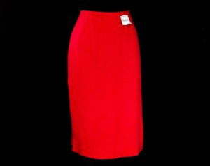 Size 0 Pink Pencil Skirt - 1960s Vivid Bold Lipstick Wool - XXS Tailored Office Straight - 50s 60s