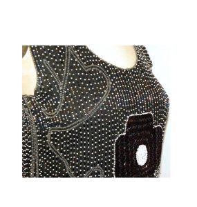 70s Beaded Silk Sleeveless Top by St. Vini Creations | Mod Glam | XXS / XS - Fashionconstellate.com