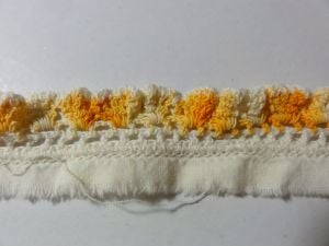 Vintage Handmade Crochet Lace Edging Variegated Orange and White Cotton 38'' by 3/4'' Trimming - Fashionconstellate.com