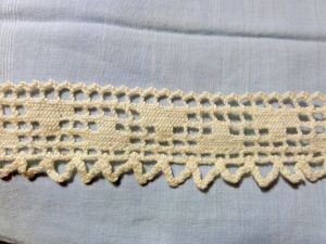 Antique Handmade Filet Crochet Lace Edging White Cotton 3 1/4 yards by 1'' Trim Home Decor Sewing - Fashionconstellate.com