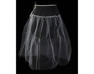 Size 0 50s Crinoline XS Sheer Tulle 1950s Petticoat See Through White Net Under Skirt - 50's Pinup