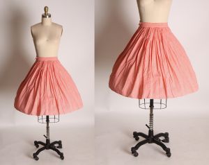 1950s Red and White Gingham Fit and Flare Skirt - XXS