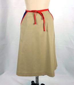 Vtg Wrap Skirt, Khaki Wraparound Skirt, de Lanthe Original Shirt, 70s khaki skirt, Size 8 Skirt - Fashionconstellate.com