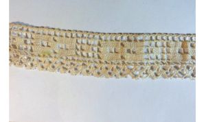 Antique Filet Crochet Lace Edging Ecru Cotton 70'' by 1 3/4'' Trimming Handmade Home Decor or Sewing - Fashionconstellate.com