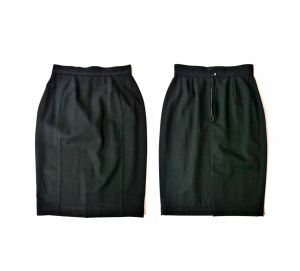 80s Thierry Mugler PARIS Black Wool Suit|Pencil Skirt & Blazer| Small 27'' w - Fashionconstellate.com