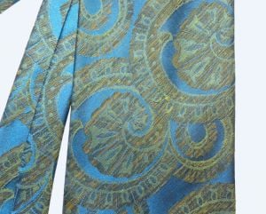 60s 70s Abstract MOD WIDE Tie |Blue Bronze Pegasus Neck Tie | Men Women | 4.25'' wide - Fashionconstellate.com