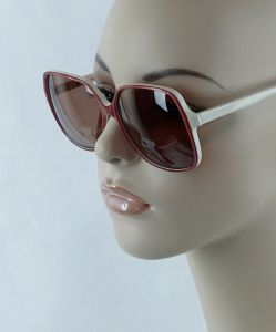 Vtg  White and Bronze Oversized Sunglasse by BerDel Tropics