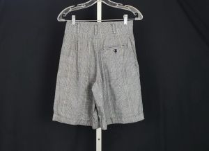 90s Shorts Black White Plaid High Waist Cotton by Lizsport | Vintage Misses 4 - Fashionconstellate.com