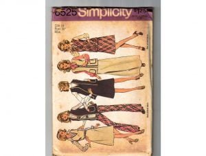 1974 Pant Suit Sewing Pattern - 70s Misses Vest Skirt Jumper Dress & Wide Leg Trousers - Bust 36