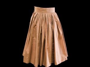 XXS 1940s Full Skirt - Size 2 Mocha Brown Pleated Cotton 40s 50s - Swing Era Teen Bobby Soxer Cute - Fashionconstellate.com
