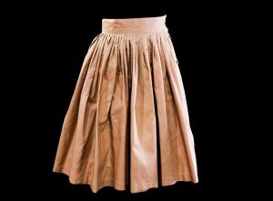 XXS 1940s Full Skirt - Size 2 Mocha Brown Pleated Cotton 40s 50s - Swing Era Teen Bobby Soxer Cute
