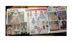 Lot of 3 Doll Clothes Sewing Patterns Complete and Uncut - Simplicity and McCalls
