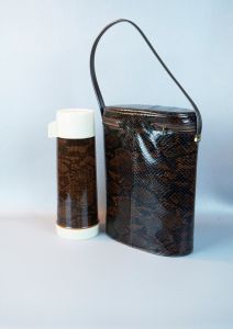 Vtg Faux Lizard Aladdin Thermos and Carry Case Lunch Bag - Fashionconstellate.com