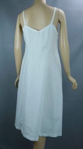 Vintage Slip - Dress, 1950s White Cotton Handmade Slip, B38 - Fashionconstellate.com