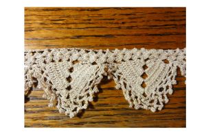 Antique Ecru Handmade Crochet Lace Edging Cotton 44'' by 1 3/4'' Trimming Home Decor Wedding Crafting - Fashionconstellate.com