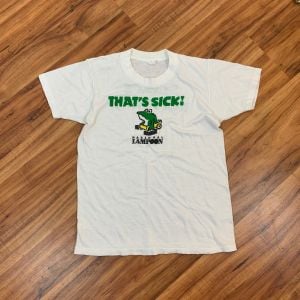 1970's Vintage National Lampoons ''That's Sick'' Tee Shirt | Cotton | Single Stitch | Semi - Sheer - Fashionconstellate.com