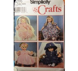 Lot of 3 Doll Clothes Sewing Patterns Complete and Uncut - Simplicity and McCalls - Fashionconstellate.com