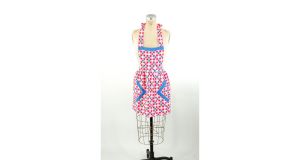 1950s Bib Apron Cute Retro Pink Blue Checked Checkers Checkered Apron Car Hop Waitress - Fashionconstellate.com