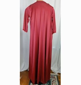 Vintage 70s Negligee Set Nightgown & Robe by Pinehurst Long Peignoir Raspberry Pink Lace Trimmed M/L - Fashionconstellate.com