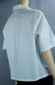60s Lace Trimmed White Cotton Blouse, Deadstock, Size 40  - Fashionconstellate.com