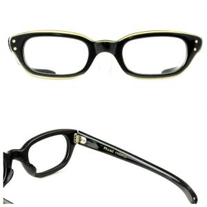 Vintage French Black Eyeglasses with Gold Trim Effect - Fashionconstellate.com