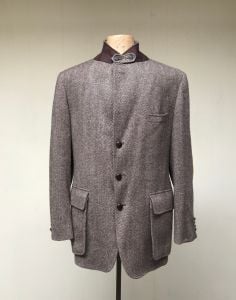Vintage 1980s Brown Wool Herringbone Sport Coat Traditional English Country Gentleman Cottagecore - Fashionconstellate.com