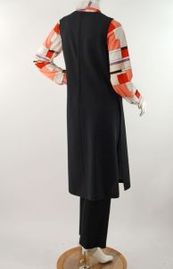 1960s tabbard vest black knit side slit top Size M/L - Fashionconstellate.com