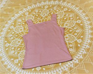 M/ Vintage Pink Tank Top, Pastel Camisole, Light Pink Sleeveless Blouse by Ship'N Shore, Square Neck - Fashionconstellate.com