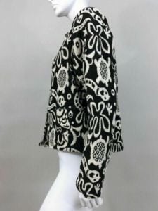 Vintage 1990s New Identity Black/White Snake Tapestry Boxy Jacket Oversized Turtle Fish | L - Fashionconstellate.com