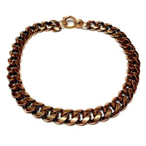 Vintage Copper Metal Link MCM Mid Century Modern Bracelet Mod Bohemian 10 1/4'' - Fashionconstellate.com