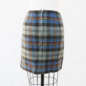 Plaid Wool Mini Skirt, Size S - Fashionconstellate.com