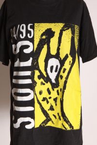 1994-1995 1990s Rolling Stones Yellow & Black North American Tour Concert Band Tee Shirt by Brockum - Fashionconstellate.com