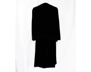 Size 10 Black Velvet Suit - Beautiful 1980s Evening Formal Jacket & Skirt Toy Solder Style Military - Fashionconstellate.com