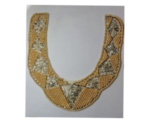 Vintage 1950s Beaded Collar w/Faux Pearls and Rhinestones Made in Japan Rockabilly Accessory As Is