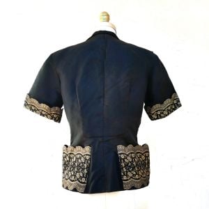 1930 Jacket or Evening Blouse, Size S, in Black and Gold - Fashionconstellate.com