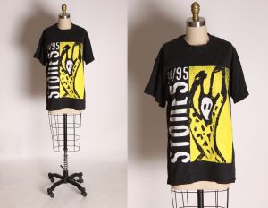 1994-1995 1990s Rolling Stones Yellow & Black North American Tour Concert Band Tee Shirt by Brockum