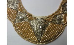 Vintage 1950s Beaded Collar w/Faux Pearls and Rhinestones Made in Japan Rockabilly Accessory As Is - Fashionconstellate.com