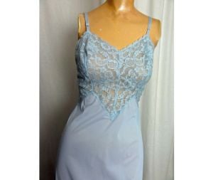 Baby Blue Vintage 1950s Slip Nylon Lingerie Nightgown Vintage Size 34 by Vanity Fair | S - Fashionconstellate.com