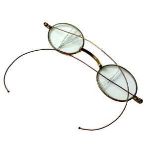 Vintage 1900s Eye Glasses Wire Frame Full Rimmed Hook Ear Steampunk Specs Mens - Fashionconstellate.com