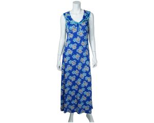 Vintage Nightgown 70s Floral Print Nightie Size Medium