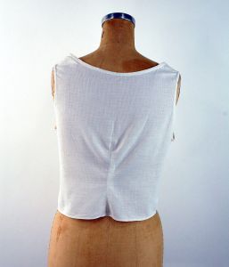 1910s sports corset vest tank white cotton button front Size M - Fashionconstellate.com