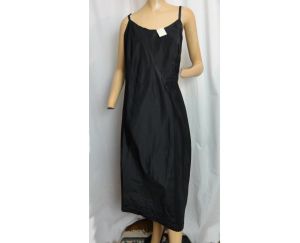 Vintage 1950s Plus Size Full Slip NOS Black Taffeta Dress Nightgown Deadstock by Snip-It | XXL - Fashionconstellate.com