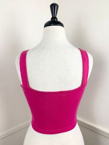 1990's Vintage Pink Sequined Bra Top | Best fit Small - Medium | Bust 30'' to 36'' | Cropped - Fashionconstellate.com