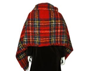 Vintage 50s Royal Stewart Tartan Scottish Mohair Throw Shawl - Fashionconstellate.com