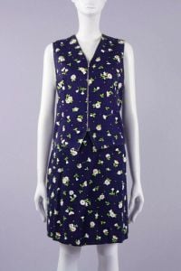 Vintage 1990s Reversible Vest Skirt Shorts SKORTS Dress Set Daisy Print | XS/S - Fashionconstellate.com